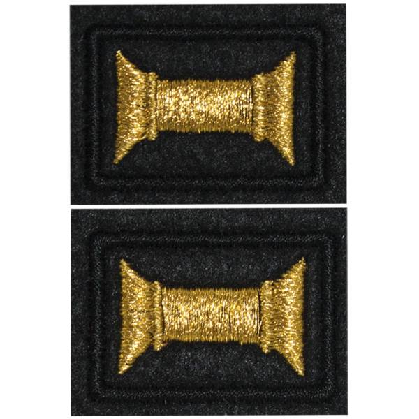 Эмблема ( нашивка знак ) петличная ( петлица ) для офицеров ВМФ России на офисную форму вышитая черная (2505041) - HAKKI