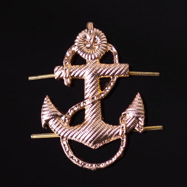 Эмблема ( знак ) петличная ( петлица ) Якорь 34 мм золотистая (2102098) - HAKKI