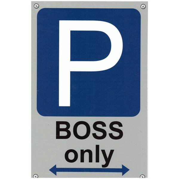 Табличка ( знак ) предупреждающая офисная Парковка Boss only / только для БОССА 30х19,5 см (4315020) - HAKKI