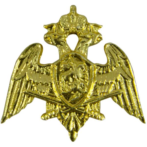 Эмблема ( знак ) петличная ( петлица ) ФСВНГ ( Росгвардия ) РФ 23 мм золотистая (2102985) - HAKKI