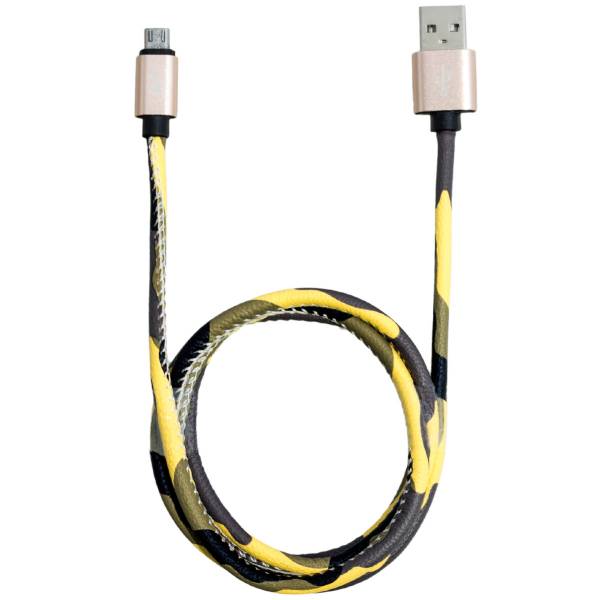 Кабель ( провод ) для зарядки телефона USB / Micro камуфлированный желтый (4002005) - HAKKI