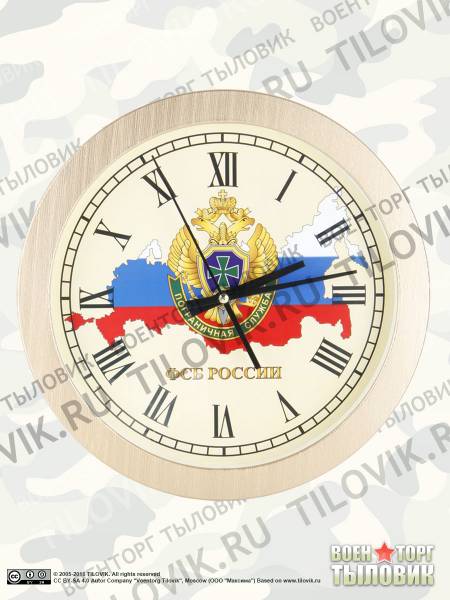 Часы настенные с символикой Пограничная служба ФСБ России D-28 пластик (4102107) - HAKKI