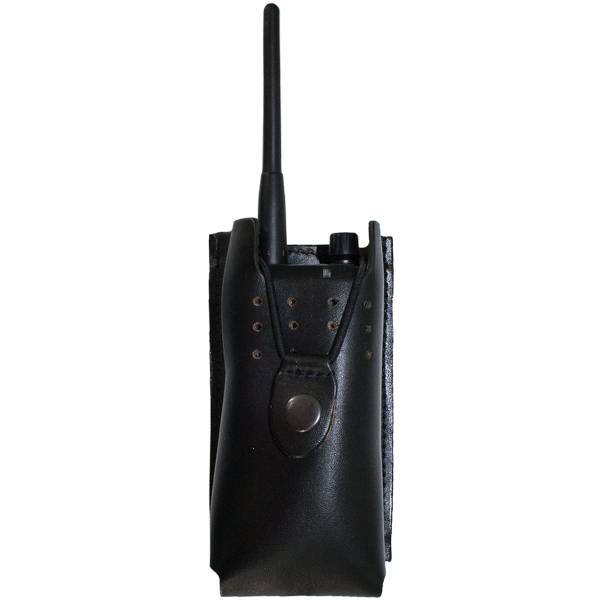 Чехол ( держатель ) для радиостанции МОТОРОЛА ( MOTOROLA ) поясной c кнопкой кожаный черный (3207070) - HAKKI