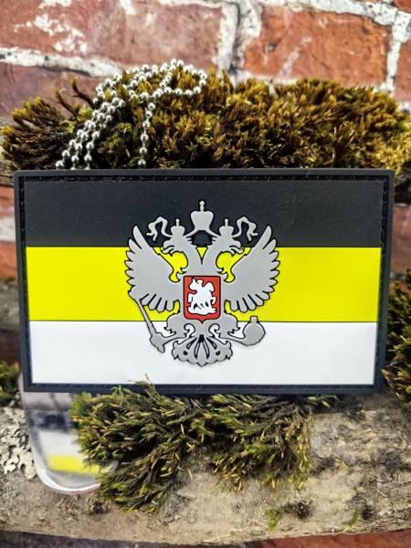 Нашивка ( шеврон патч patch ) тактическая ФЛАГ ИМПЕРСКИЙ С ОРЛОМ 3D PVC на липучке 9х5,5 (2504366) - HAKKI