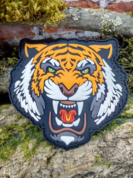 Нашивка ( шеврон патч patch ) тактическая ОСКАЛ ТИГРА 3D PVC  ( пластизоль ) на липучке 9х8 (2504382) - HAKKI
