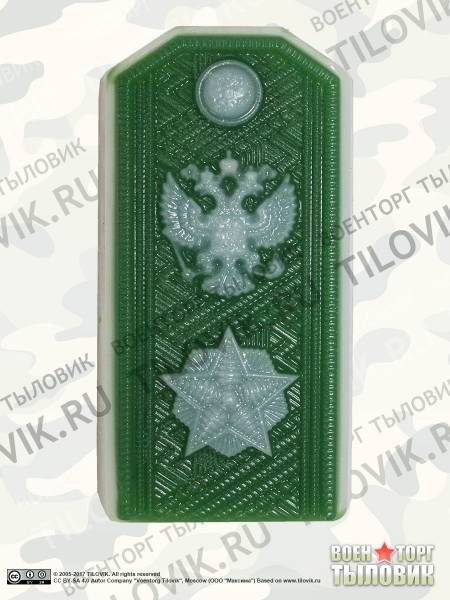 Мыло ручной работы ( авторское ) Погон Действительный государственный советник РФ 1 класса ( Генерал армии ) зеленое (4804092) - HAKKI