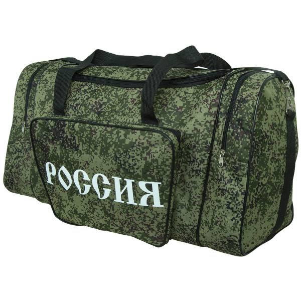 Сумка камуфлированная РОССИЯ с боковым карманом 65х35х30 68 л 5 м цифра зеленая (3310352) - HAKKI