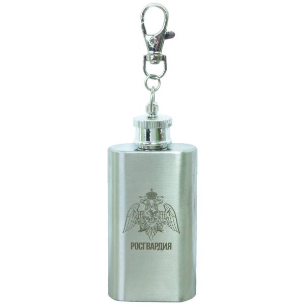 Фляга подарочная с символикой ФСВНГ ( Росгвардия ) России 2 OZ-50 мл серебристая (4608087) - HAKKI