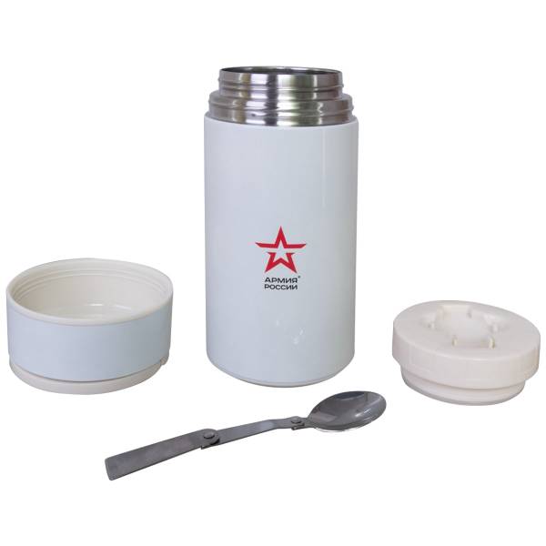 Термос с символикой АРМИЯ РОССИИ by THERMOS Арктический пищевой с ложкой с широким горлом 1 л (3409002) - HAKKI