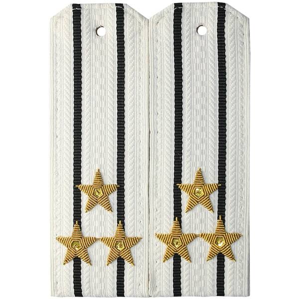 Погоны ВМФ парадные на рубашку Капитан 1 ранга ручная вышивка золото 5% (2204990) - HAKKI