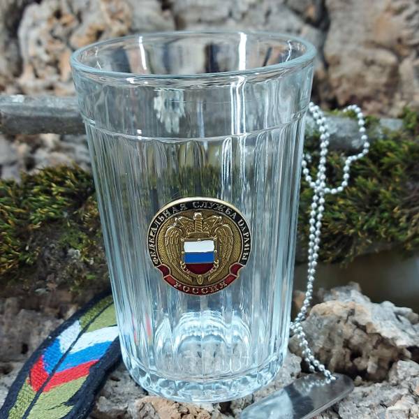 Стакан граненый проставной с символикой ФСО ( Федеральная служба охраны ) России (4609024) - HAKKI