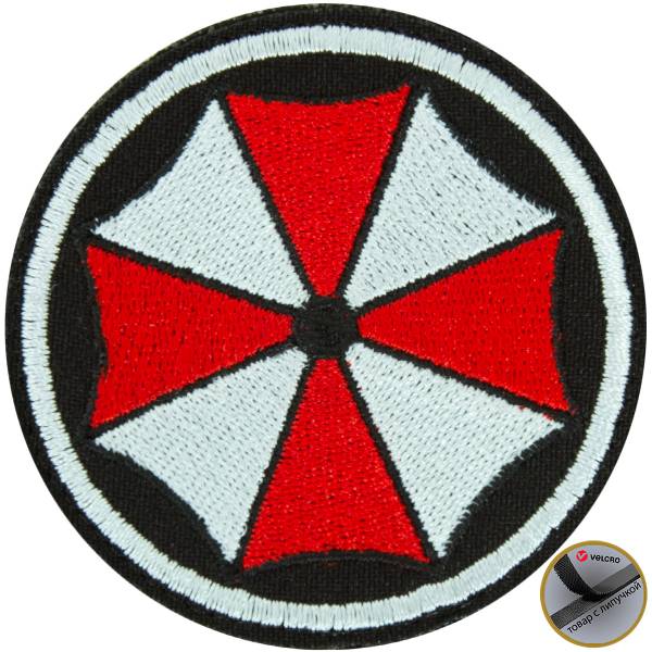 Нашивка ( шеврон патч patch ) тактическая UMBRELLA вышитая на липучке D-6 черная (2509471) - HAKKI