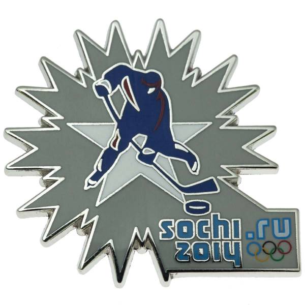Значок ( знак ) олимпийский Сочи / Sochi 2014 команда России Хоккей / hockey коллекционный на пимсе (2308010) - HAKKI