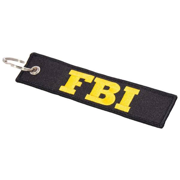 Брелок с символикой FBI вышитый полоса ( лента ) 13х3 черный (4402977) - HAKKI