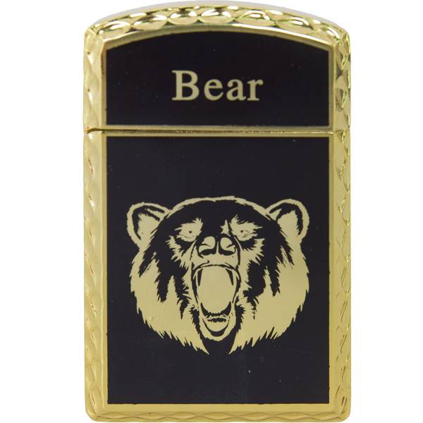 Зажигалка газовая Bear ( медведь ) золотисто-черная (4403231) - HAKKI