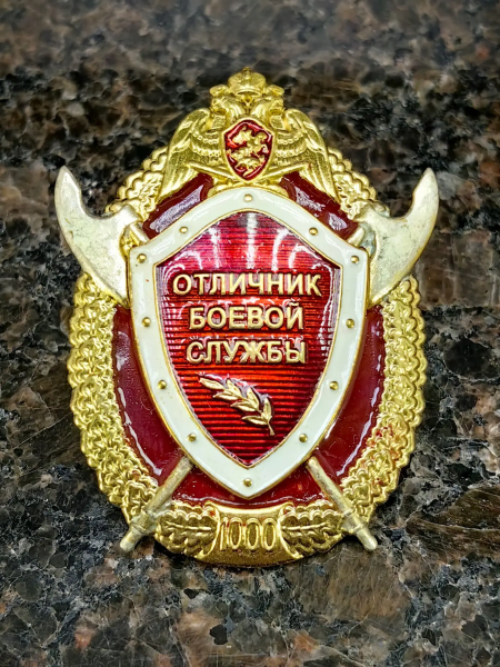 Знак нагрудный ФСВНГ ( Росгвардия ) РФ ОТЛИЧНИК БОЕВОЙ СЛУЖБЫ 1 степени / 1000 (2301638) - HAKKI