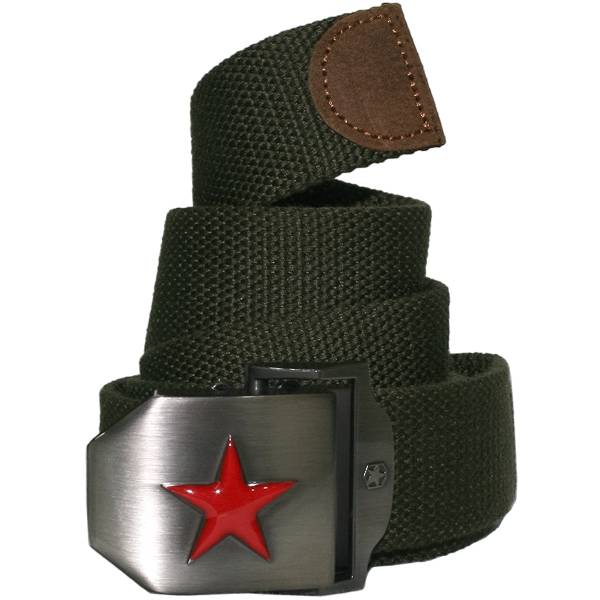 Ремень стропа брючный мужской с бляхой ( пряжкой ) Red Star ( Красная звезда ) D115-27 оливковый (1606944) - HAKKI