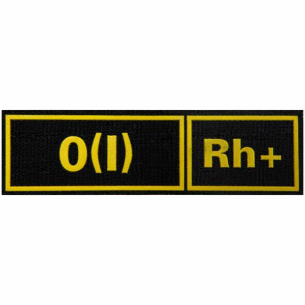 Нашивка ( шеврон ) на грудь Группа крови О(I) Rh+ 12,5х3,5 пластизолевая черная (2501997) - HAKKI