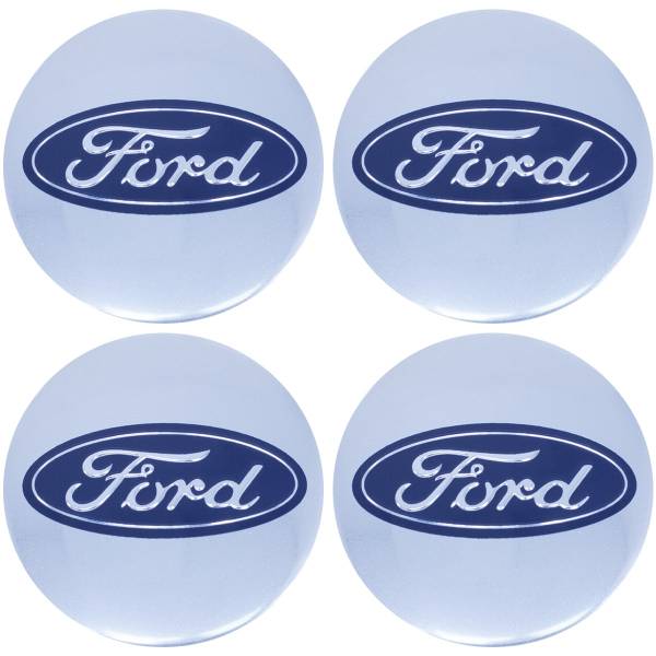 Наклейки на диски литые с логотипом автомобиля ФОРД ( FORD ) D-56 мм серебристые (12050019)