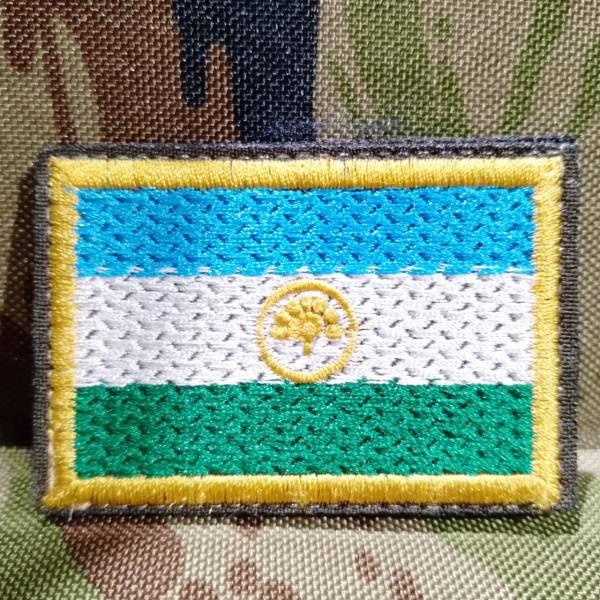 Нашивка (шеврон патч patch ) тактическая Флаг Башкортостана вышитая на липучке 7,5х4,5 оливковый (2509824) - HAKKI