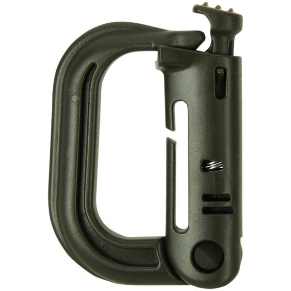 Карабин ( carabiner ) 555 GrimLock ( Гримлок ) пластиковый оливковый (3323008) - HAKKI