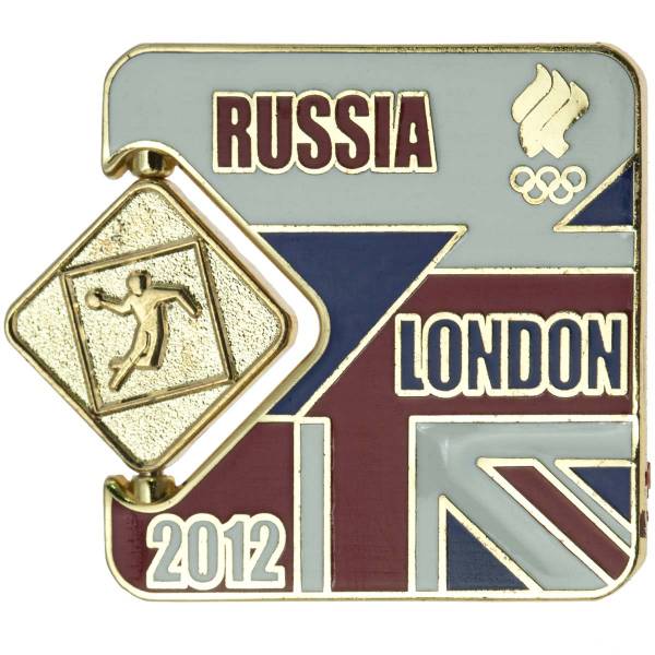 Значок ( знак ) олимпийский Лондон / London 2012 команда России Гандбол / Handball коллекционный на пимсе (2308033) - HAKKI