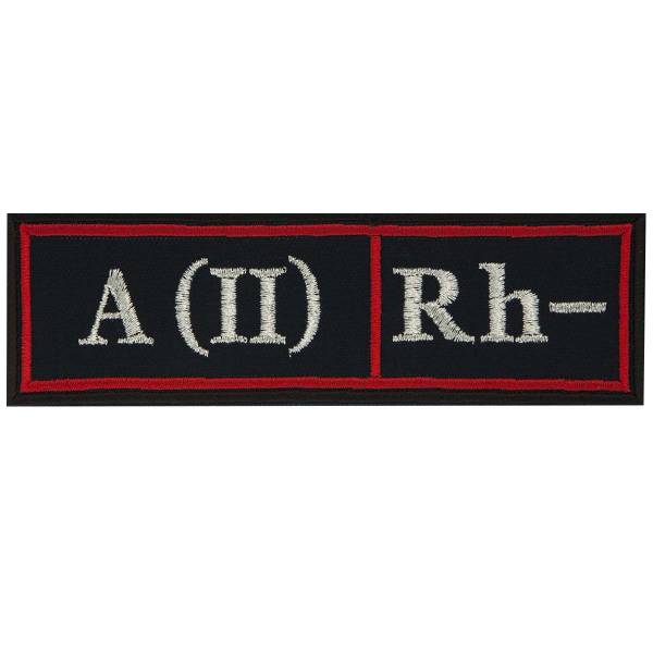 Нашивка ( шеврон ) на грудь Полиции Группа крови A (II) Rh-  вышитая красный кант темно-синяя (2501979) - HAKKI