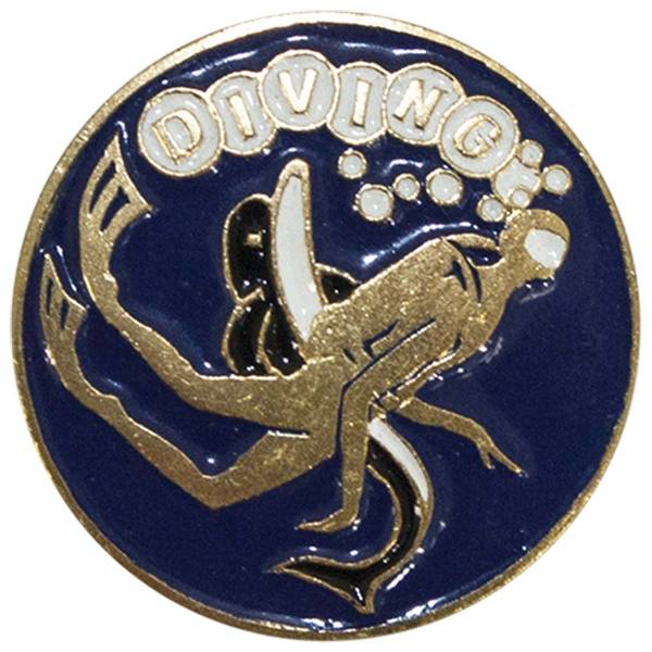 Знак фрачный Diving ( Дайвинг ) курсы аквалангистов закрутка синий (2302119) - HAKKI