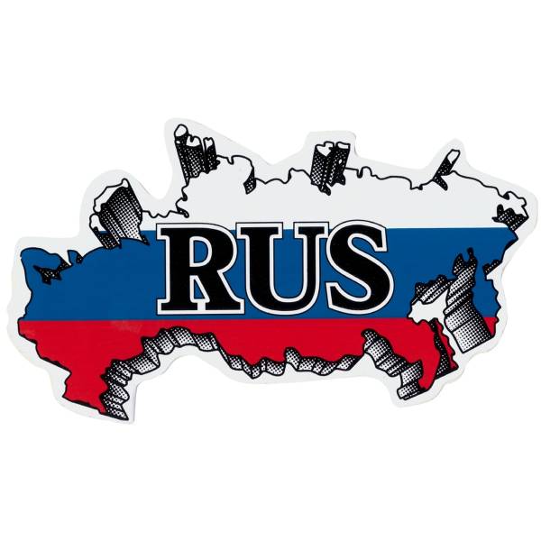 Наклейка на авто виниловая RUS цветная карта триколор 17,5 (12015001)