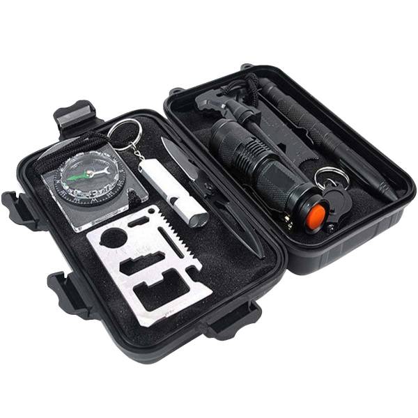 Набор для выживания TAC тактический Survival Kit Universal 8 предметов в кейсе черный (3318999) - HAKKI