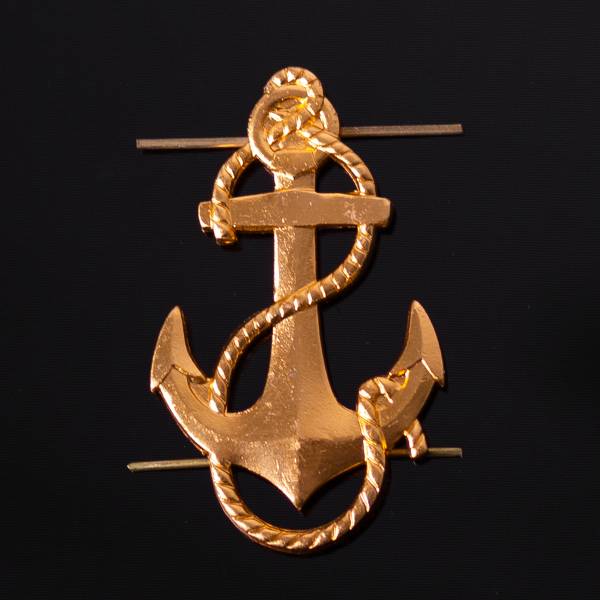Эмблема ( знак ) петличная ( петлица ) Якорь 43 мм золотистая (2102996) - HAKKI