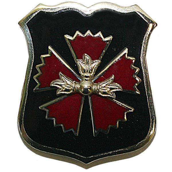 Жетон ( знак накладка ) ГРУ ГШ ВС РФ с кляммером 29 мм ювелирная эмаль нейзильбер (2307009) - HAKKI