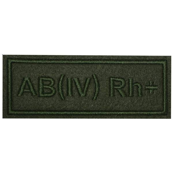 Нашивка ( шеврон ) на грудь Группа крови полевая АВ (VI) Rh+ 10.5х4 вышитая оливковая (2501947) - HAKKI
