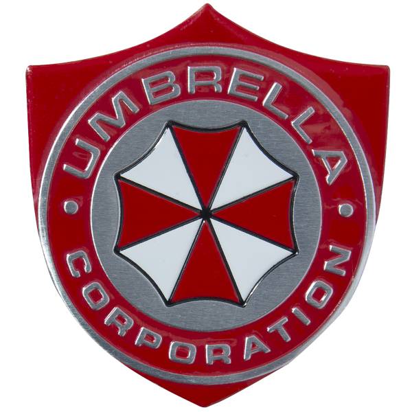 Шильдик ( наклейка шильд ) на авто UMBRELLA CORPORATION 6,5х7 щит красный (12017809)