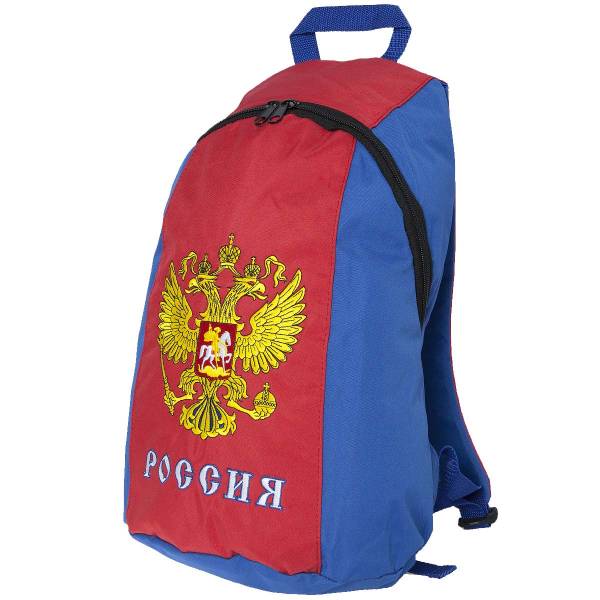 Рюкзак городской Россия / Герб ( орел ) вышитая 45х30х15 20 л сине-красный (3306033) - HAKKI