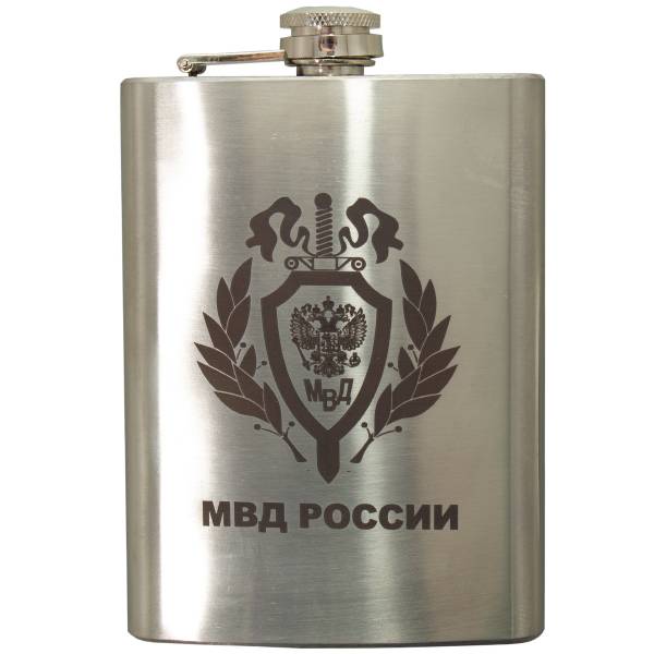 Фляга подарочная с гравировкой МВД ( Министерство внутренних дел ) России РФ 8 OZ-240 мл (4608166) - HAKKI