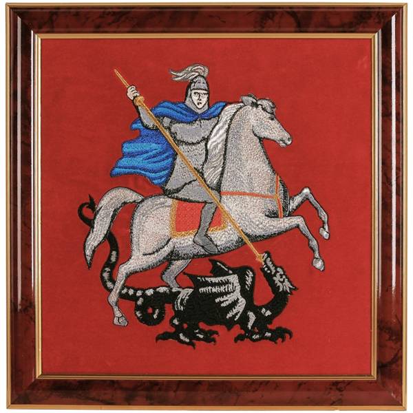 Панно малое с вышивкой Герб Москвы 350х350 (4406001) - HAKKI