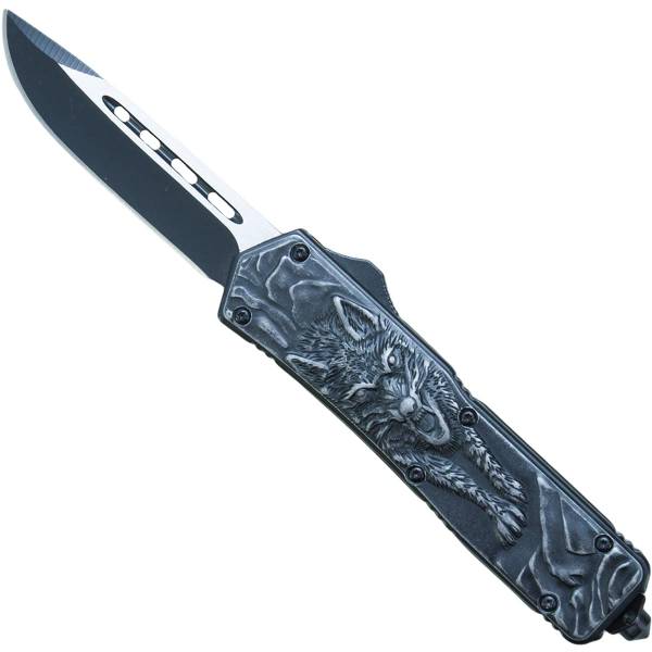 Нож складной MICROTECH автоматический выкидной Scrab 0885 D/E / Волк с чехлом черный (3913063) - HAKKI