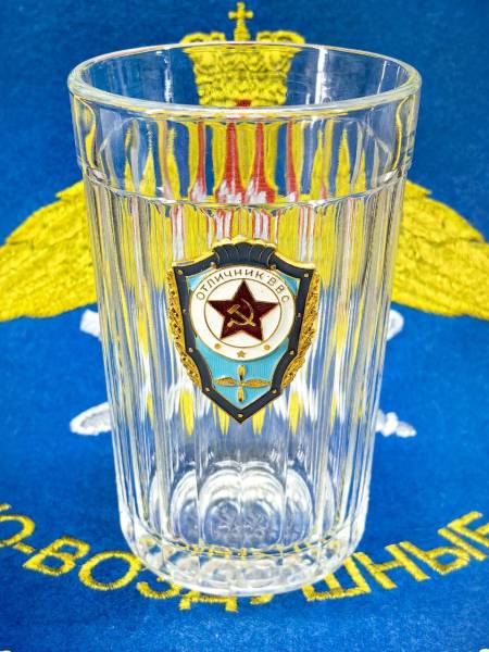 Стакан граненый с символикой ОТЛИЧНИК ВВС СССР (4609188) - HAKKI