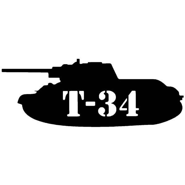 Наклейка на авто виниловая Т-34 9х23 черная (12017905)