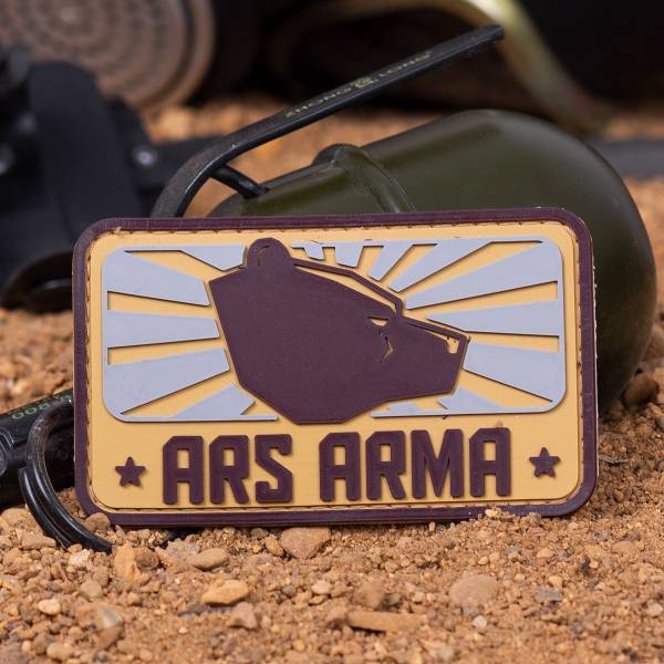 Нашивка ( шеврон патч patch ) тактическая  ARS ARMA 3D PVC ( пластизоль ) на липучке 5,5х9 песочная (2504199) - HAKKI