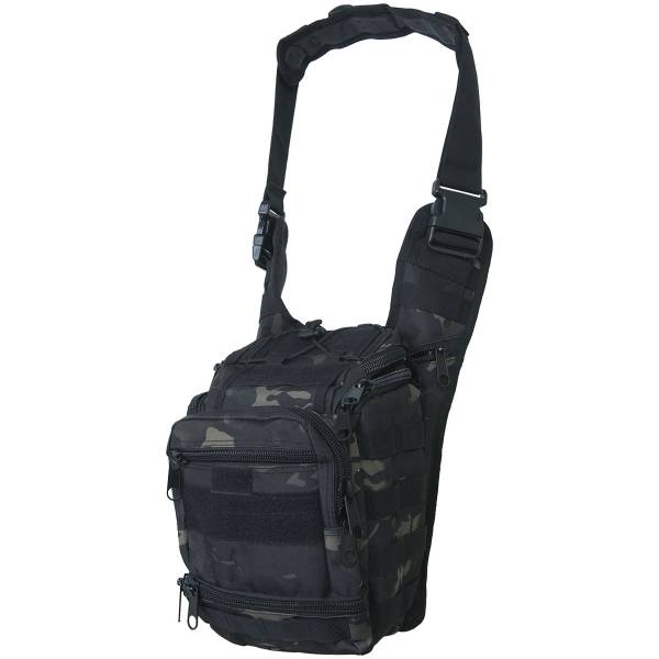 Сумка-органайзер TAC через плечо тактическая MOLLE камуфлированная camo-multi черный (3310324) - HAKKI