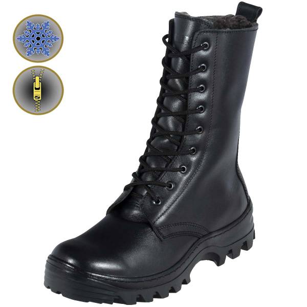 Ботинки с высоким берцем ( берцы ) GARSING ( ГАРСИНГ ) AVIATOR-EXCLUSIVE 0707 зимние на молнии черные (1502780) - HAKKI
