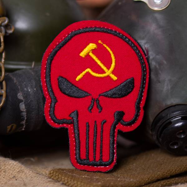 Нашивка ( шеврон патч patch ) тактическая Каратель вышитая на липучке 5,5х7,3 красная (2509214) - HAKKI