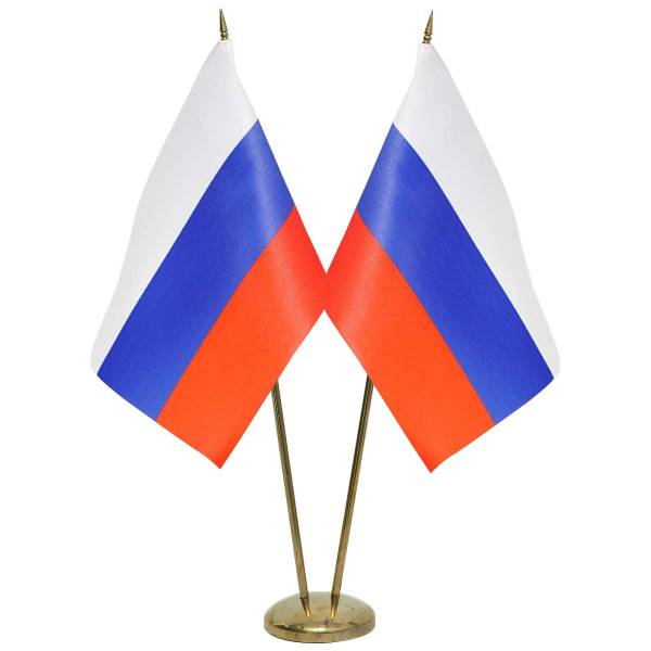 Подставка ( флагшток ) настольная для 2-х флагов 15х22 330 мм латунь (4707014)  - HAKKI