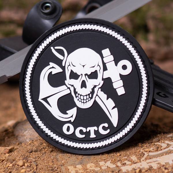 Нашивка ( шеврон патч patch ) тактическая OCTC 3D PVC ( пластизоль ) на липучке D-8,5 черная (2504173) - HAKKI