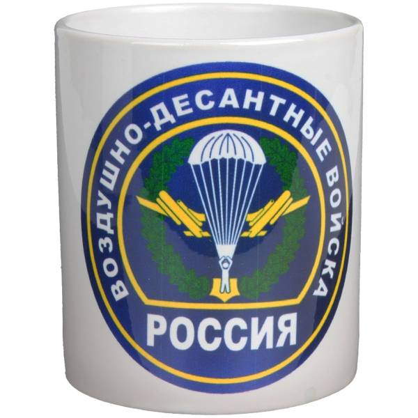 Кружка с символикой ВДВ ( Воздушно-десантные войска ) Россия белая (4601208) - HAKKI