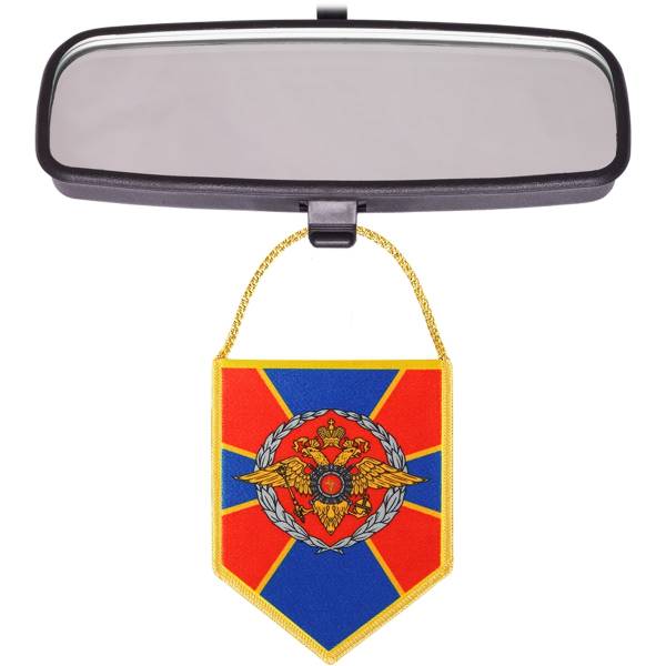 Вымпел мини в авто двухсторонний МВД России / Герб ( орел ) РФ триколор (4501100) - HAKKI