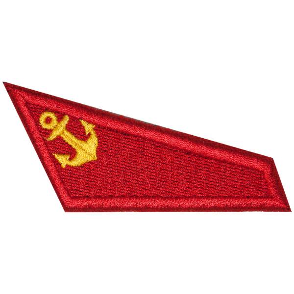 Нашивка ( шеврон ) на берет Морской пехоты ( уголок ) 9х4 вышитая с якорем красная (2506999) - HAKKI