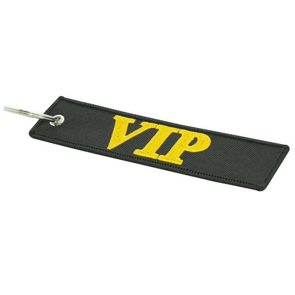 Брелок с символикой VIP ( ВИП ) вышитый полоса ( лента ) 13х3 черный (4402484) - HAKKI